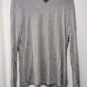 Lafayette 148 New York Light Gray Long Sleeve Tee